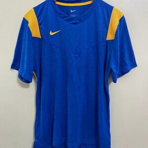 Nike Dri-FIT Football Player UV Practice Shirt Mens L Blue Gold DJ5133-494 NEW